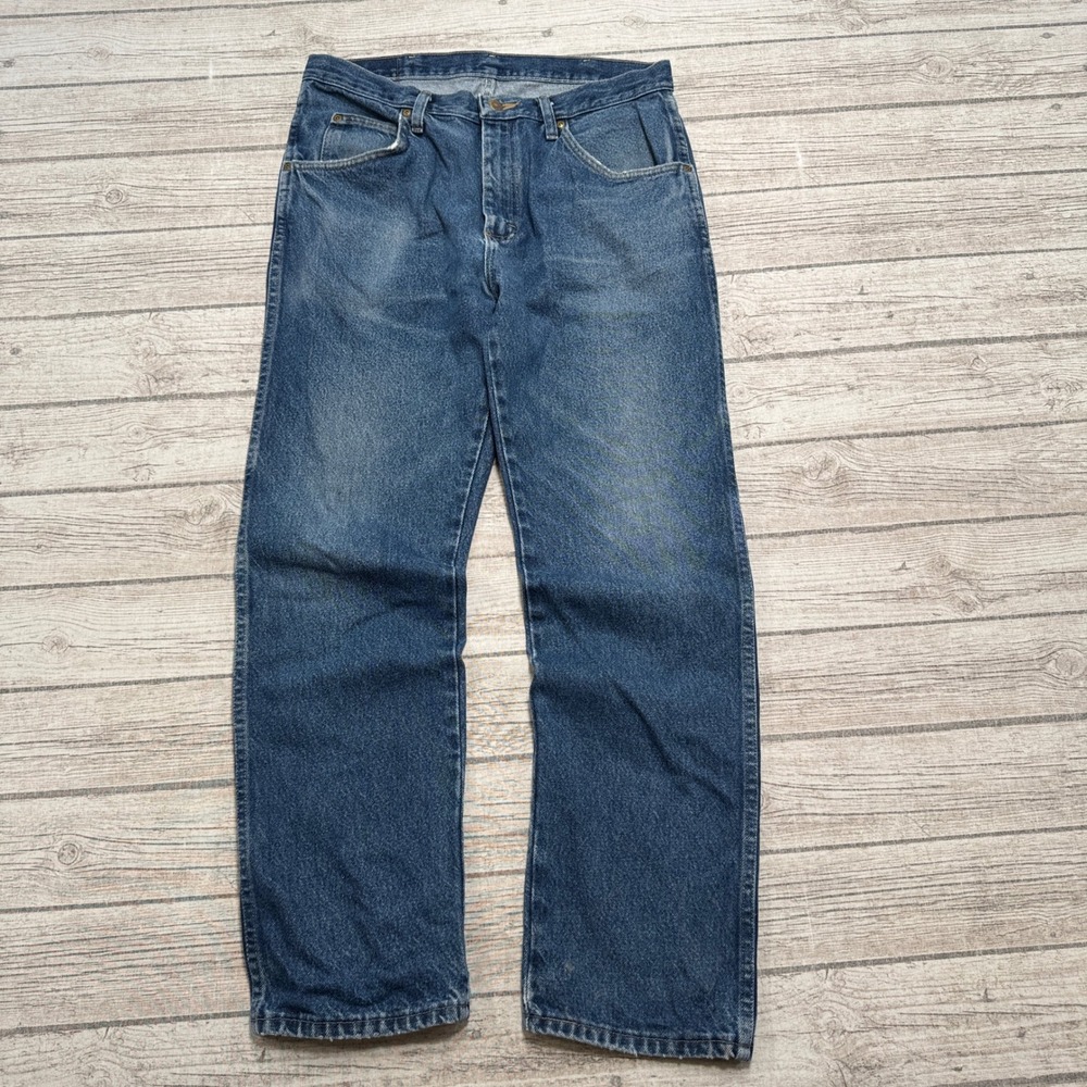 Vintage Wrangler Jeans Men's 34x30 Blue Denim Regular Fit Straight Leg Utility